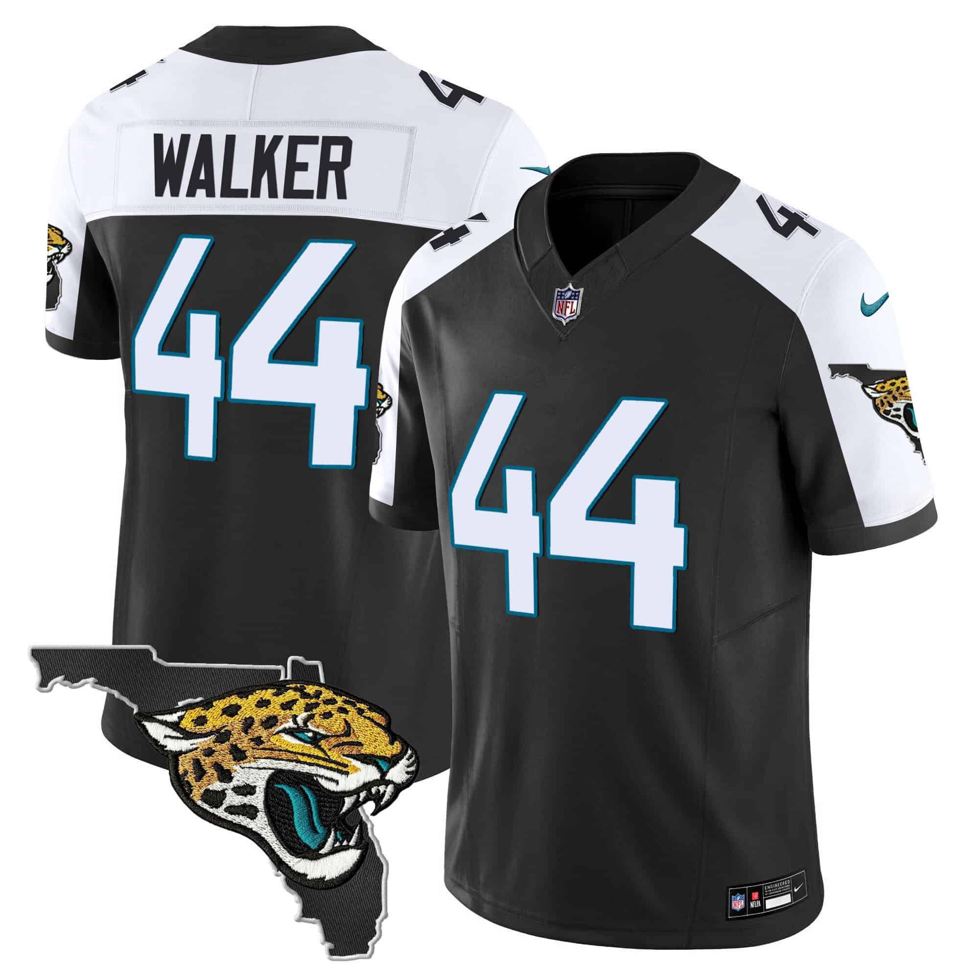 Men Jacksonville Jaguars #44 Walker Black 2024 Nike Florida Patch Vapor NFL Jersey->customized nfl jersey->Custom Jersey